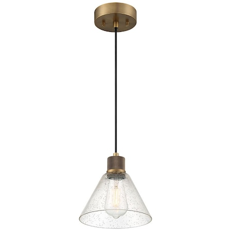 Access Lighting Port Nine Martini, Martini LED Pendant, Antique Brushed Brass Finish, Seeded Glass 63140LEDDLP-ABB/SDG